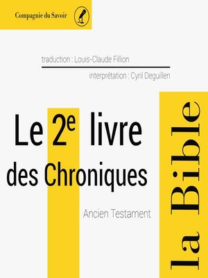 cover image of Le 2e livre des Chroniques